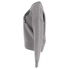 Ami- Ami ADC Intarsia Sweater in Grey Wool-Grey