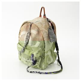 Chanel-Chanel Graffiti Logo Backpack-Brown,Beige
