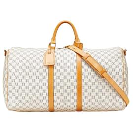 Louis Vuitton-Louis Vuitton Keepall Bandouliere Damier Azur 2way Boston Bag-White