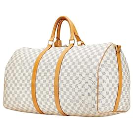 Louis Vuitton-Louis Vuitton Keepall Bandouliere Damier Azur 2way Boston Bag-White
