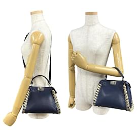 Fendi-Fendi Peekaboo Mini Python 2way Bag-Blue
