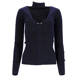 Autre Marque Dion Lee Cutout Rollkragenpullover aus marineblauer Wolle Blau Marineblau