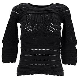 Isabel Marant-Isabel Marant Étoile Crochet Top in Black Cotton-Black