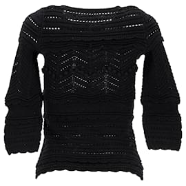 Isabel Marant-Isabel Marant Étoile Crochet Top in Black Cotton-Black
