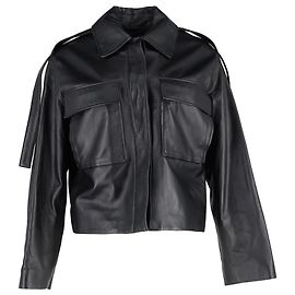 Giacca cropped Dylan in pelle nera di Proenza Schouler Nero