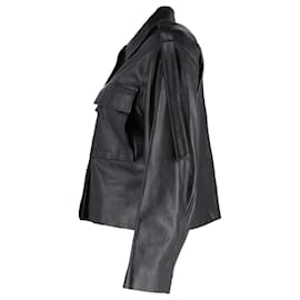 Proenza Schouler- Proenza Schouler Dylan Cropped Jacket in Black Leather-Black