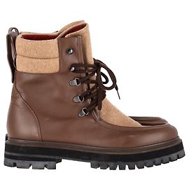 Botas de combate Lomond en cuero marrón de Loro Piana Castaño Roja