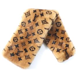 Louis Vuitton-Louis Vuitton Escharpe Vizon Monogram Mink Shawl-Brown