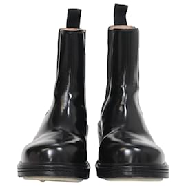 Bottega Veneta- Bottega Veneta Brushed Chelsea Boots in Black Leather-Black
