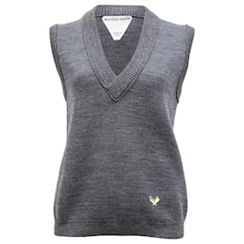 Bottega Veneta- Bottega Veneta V-neck Sweater Vest in Grey Wool-Grey