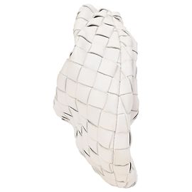 Bottega Veneta Mini Jodie Handbag in White Leather White Cream