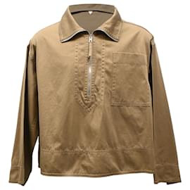 Bottega Veneta- Bottega Veneta Half-Zip Jacket in Brown Cotton-Brown,Red