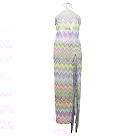 Missoni-Missoni Fringed Striped Crochet-knit Coverup In Multicolor Polyester-Multiple colors
