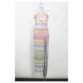 Missoni-Missoni Fringed Striped Crochet-knit Coverup In Multicolor Polyester-Multiple colors