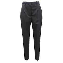 Alexander Mcqueen-Alexander McQueen Straight Leg Trousers in Black Polyester-Black