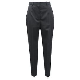 Pantalon droit Alexander McQueen en polyester noir Noir
