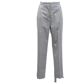Burberry-Burberry Straight Leg Trousers in Grey Polyester-Grey
