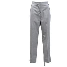 Pantalons droits Burberry en polyester gris Gris
