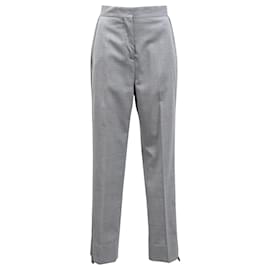 Burberry-Burberry Straight Leg Trousers in Grey Polyester-Grey