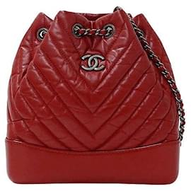 Chanel-Chanel Gabrielle Small Leather Backpack-Red