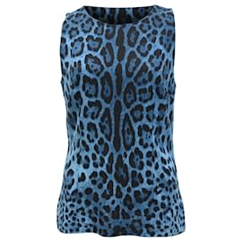 Dolce & Gabbana-Dolce & Gabbana Bateau Neckline Top in  Animal Print Polyester-Other