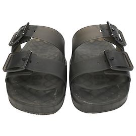 Balenciaga Mallorca Flat Sandals in Black Rubber Black
