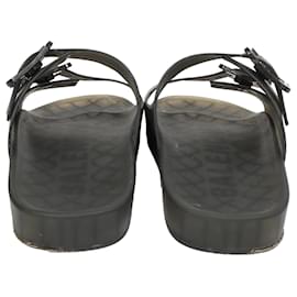 Balenciaga- Balenciaga Mallorca Flat Sandals in Black Rubber-Black