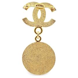Chanel-Chanel Coco Mark Brooch-Golden,Metallic