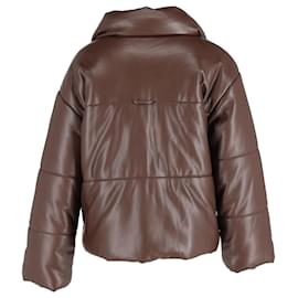 Nanushka- Nanushka Puffer Down Jacket in Brown Faux Leather-Brown,Red
