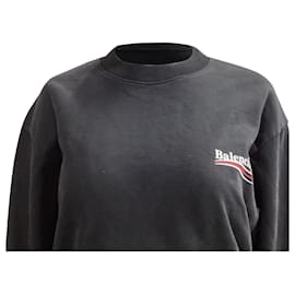 Balenciaga-Balenciaga Political Campaign Sweatshirt in Black Cotton-Black