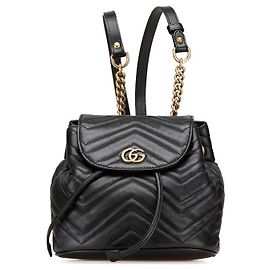 Gucci GG Marmont Leder-Rucksack Schwarz