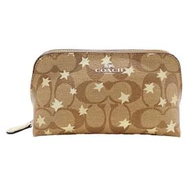 Coach-Coach Signature Brown Pouch-Brown
