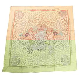 Hermès-Hermes RENCONTRE OCEANE Silk Scarf-Orange