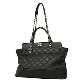 Chanel-Chanel Black Lambskin Tote Bag-Black