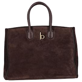 Burberry- Burberry Medium Rocking Horse Tote​ Bag in Brown Suede-Brown,Red