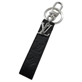 Louis Vuitton-Louis Vuitton Leather Keychain Charm-Black