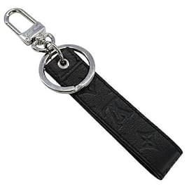 Louis Vuitton-Louis Vuitton Leather Keychain Charm-Black