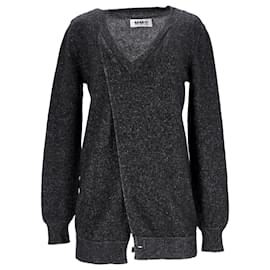 Maison Martin Margiela-MM6 by Maison Margiela V-neck Sweater in Grey Wool-Grey