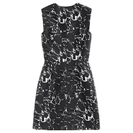 Balenciaga- Balenciaga Jacquard Print Mini Shift Dress in Black Cotton-Black