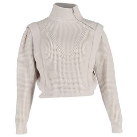 Pull demi-zip en tricot waffle Iro Macky en acrylique crème Blanc Écru