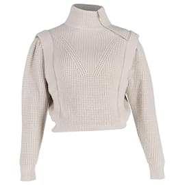 Iro- Iro Macky Waffle-Knit Half-Zip Sweater in Cream Acrylic-White,Cream
