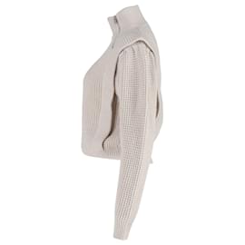 Iro- Iro Macky Waffle-Knit Half-Zip Sweater in Cream Acrylic-White,Cream