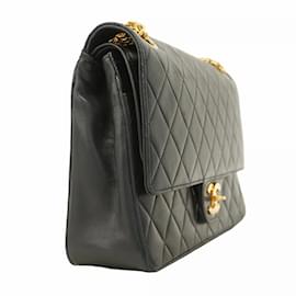 Chanel-Chanel Black Lambskin Shoulder Bag-Black