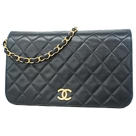 Chanel-Chanel Black Lambskin Shoulder Bag-Black