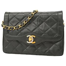 Chanel-Chanel Black Lambskin Shoulder Bag-Black