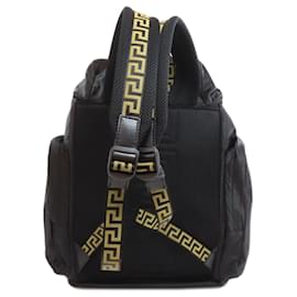 Versace Black Nylon Backpack Black