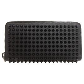 Nietenledergeldbörse Christian Louboutin Schwarz