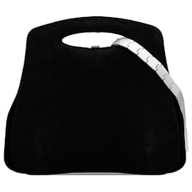 Chanel-Chanel Black Suede Millennium 2005 Hard Case Hip Bag-Black