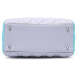 Dior-Dior Gray Medium Bicolor Lambskin Cannage Lady Dior-Brown,Blue,Grey,Turquoise
