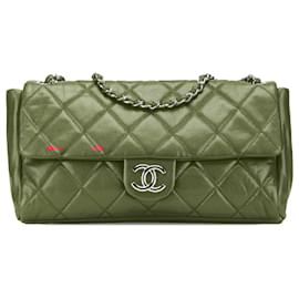Chanel-Chanel Red Medium Glazed Caviar Nature Flap-Red